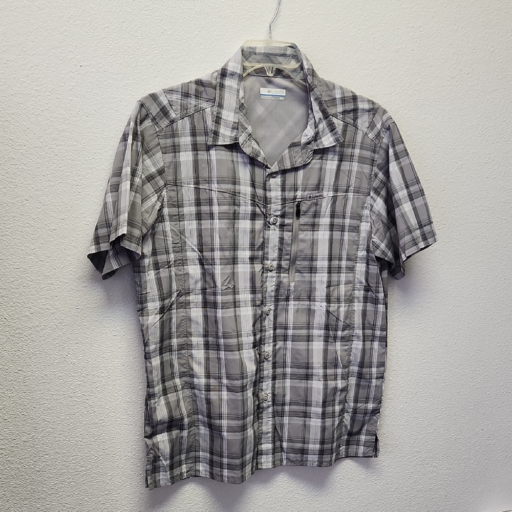 Columbia Men's Gray Plaid Casual Shirt